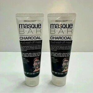 Masque Bar Charcoal Mud Wash Off MASK 2.5oz Korean Skincare Lot Of 2 Detoxifying